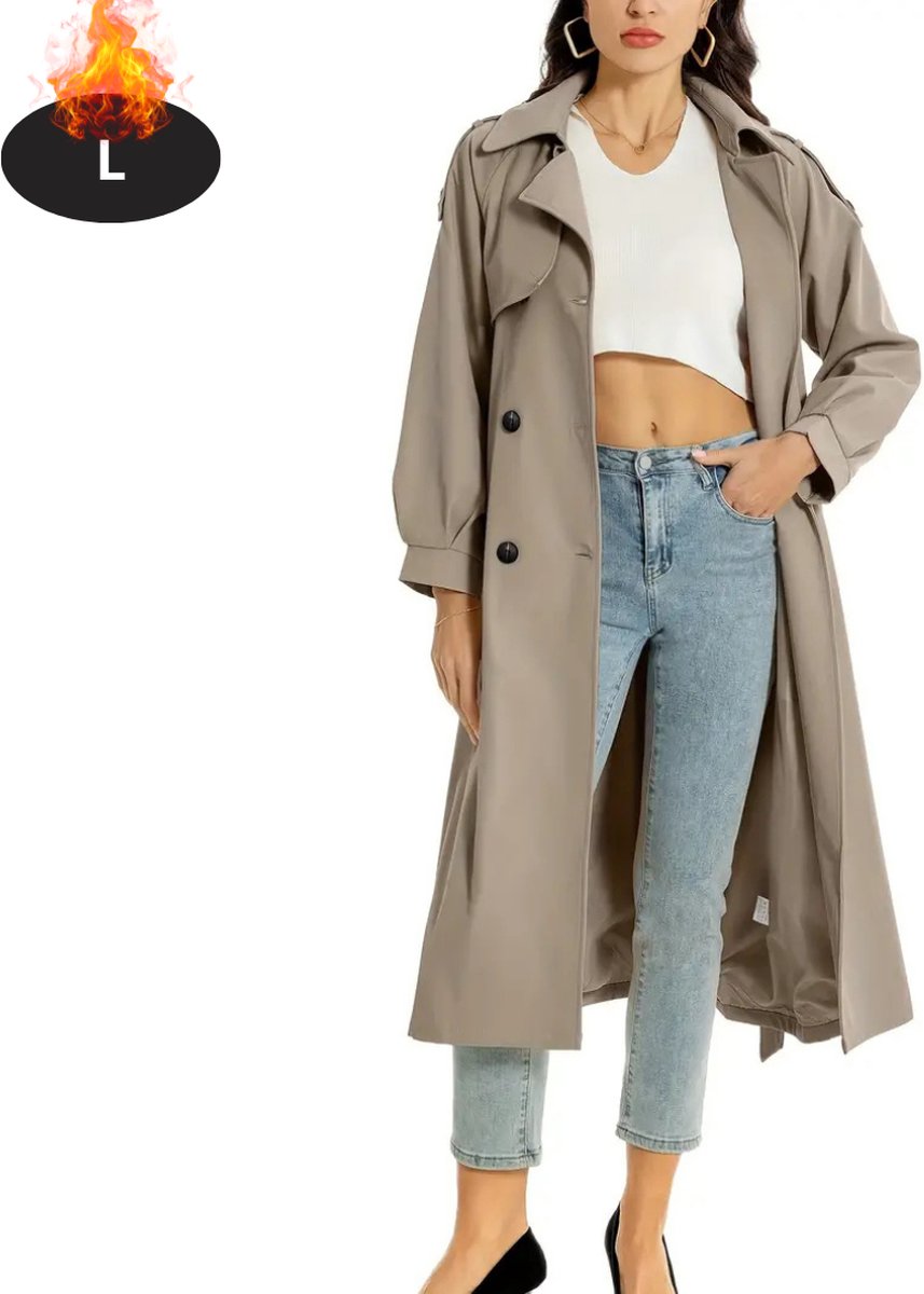 Nivard Mantel Dames Tussenmantel Jas Mantelpakje Trenchcoat Overjas Overcoat Winter Grijs