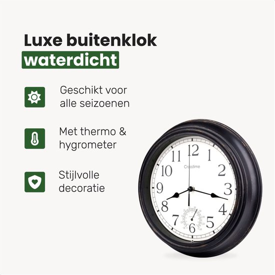 Tuinklok Waterdicht Ip44 Wandklok Bijen Design Ronde Klok Yililay Buitenklok 30 Cm - Ronde Tuinklok Met Bijen Design, IP44 Waterdicht (batterij Niet Inbegrepen) Klok Buiten