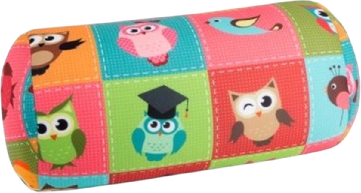 House of Healthbrands Kuschelmaxx Rolkussen - Sierkussen Rond Cilinder 17 x 33 cm - Owls 4-design - Stevig en zacht - Mooie print - Gevuld met microgranulaat - Vormvast & Wasbaar - Ideaal voor op de bank, bed, auto of op reis - Inclusief Wasnet Divers