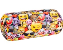 Kuschelmaxx Rolkussen - Sierkussen Rond Cilinder 17 x 33 cm - Emoji-design - Stevig en zacht - Mooie print - Gevuld met microgranulaat - Vormvast & Wasbaar - Ideaal voor op de bank, bed, auto of op reis - Inclusief Wasnet