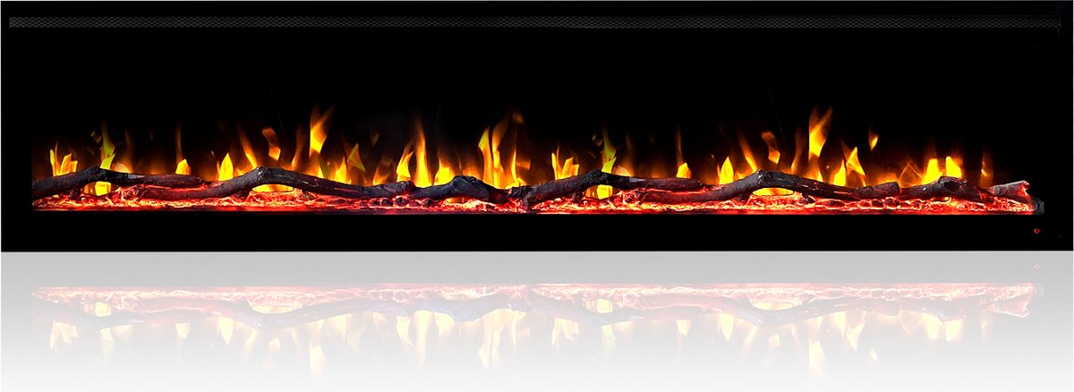 Dutch Fires – Lumina 100 Elektrische Sfeerhaard – Inbouwhaard 254 x 43 cm – 1500W Verwarming – SMART LED Vlameffect – Cinewall & Wandmontage – Inclusief Afstandsbediening – Zwart