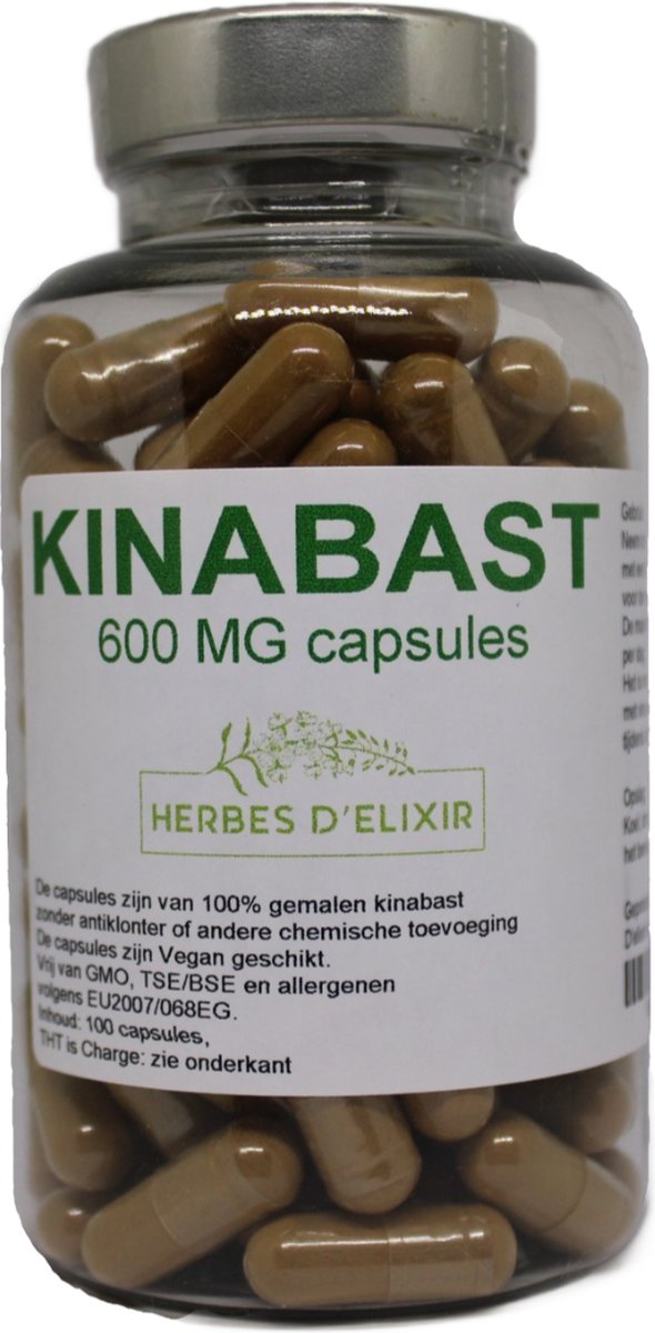 Goedkoopste Herbes D'elixir Kinabast capsules - 600mg Capsules - 100 Stuks - Ondersteunt de weerstand