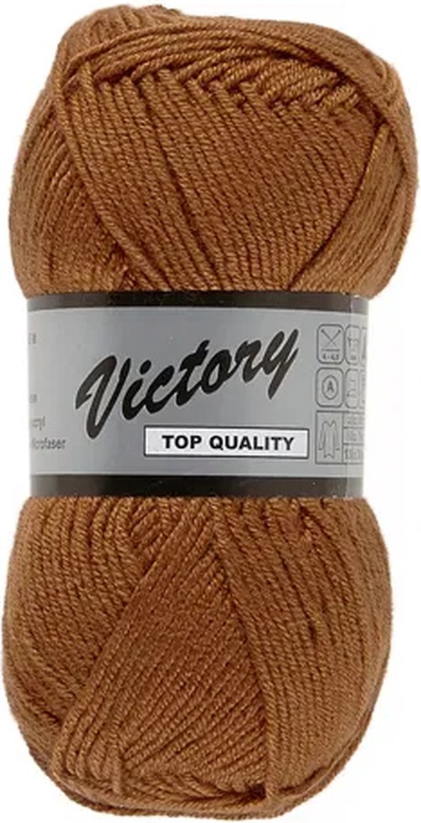 Lammy Yarns - Victory - Kastanjebruin 112 - Haakgaren - Breigaren - 50 Gram - 125 Meter - Acryl