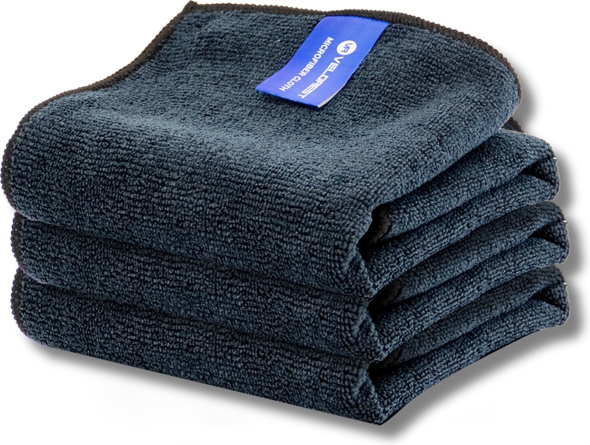 Velorest Daily Microfiber Cloth 3-pack - Microvezel Doek - Poetsdoeken voor Auto - Microvezeldoeken Auto - Poetsdoek Auto
