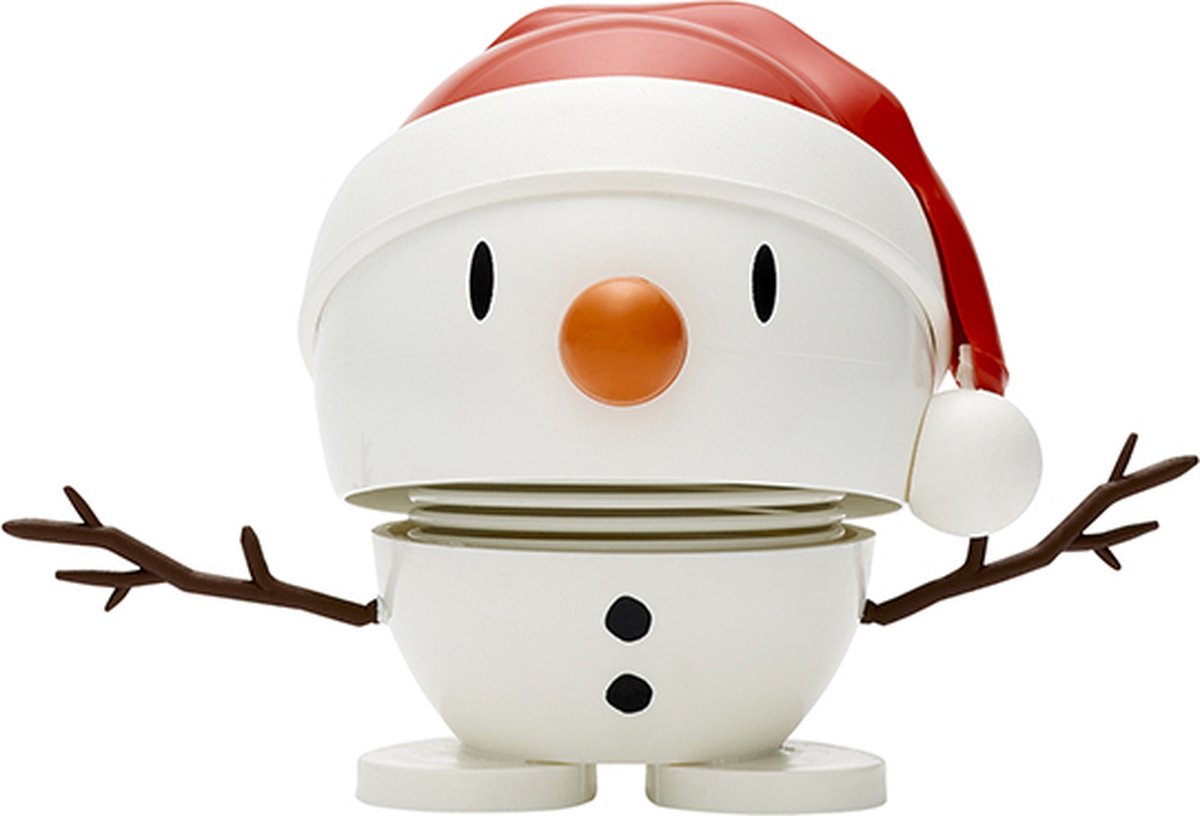 Hoptimist Sneeuwpop met Kerstmuts - M - Wit - Kerstdecoratie & Kerstversiering voor Woonkamer of Kantoor - Leuk Kerstcadeau Idee voor Familie, Vrienden en Kinderen