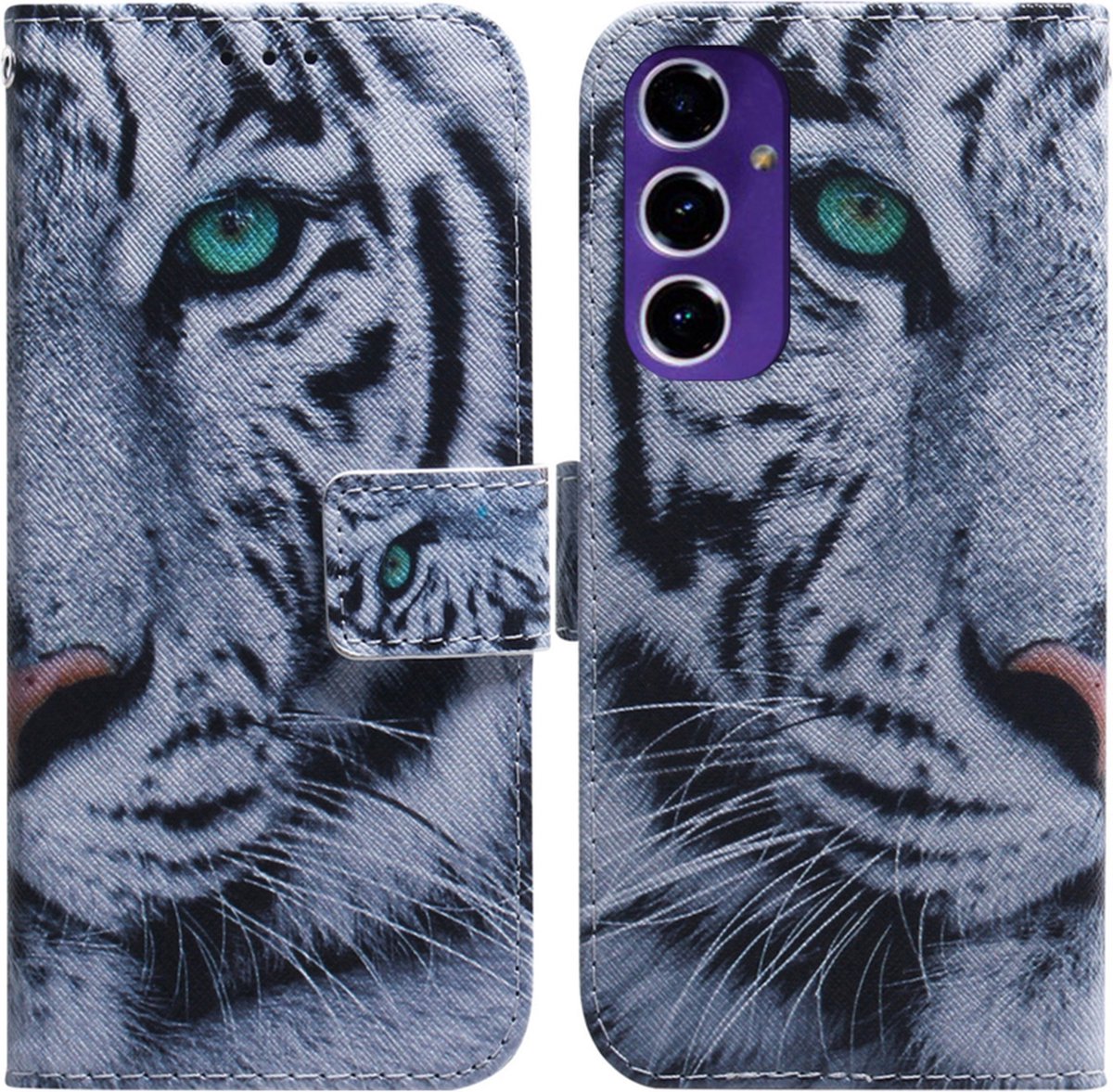 BookCover Hoes Etui geschikt voor Samsung Galaxy A16 - A17 - A26 Tijger
