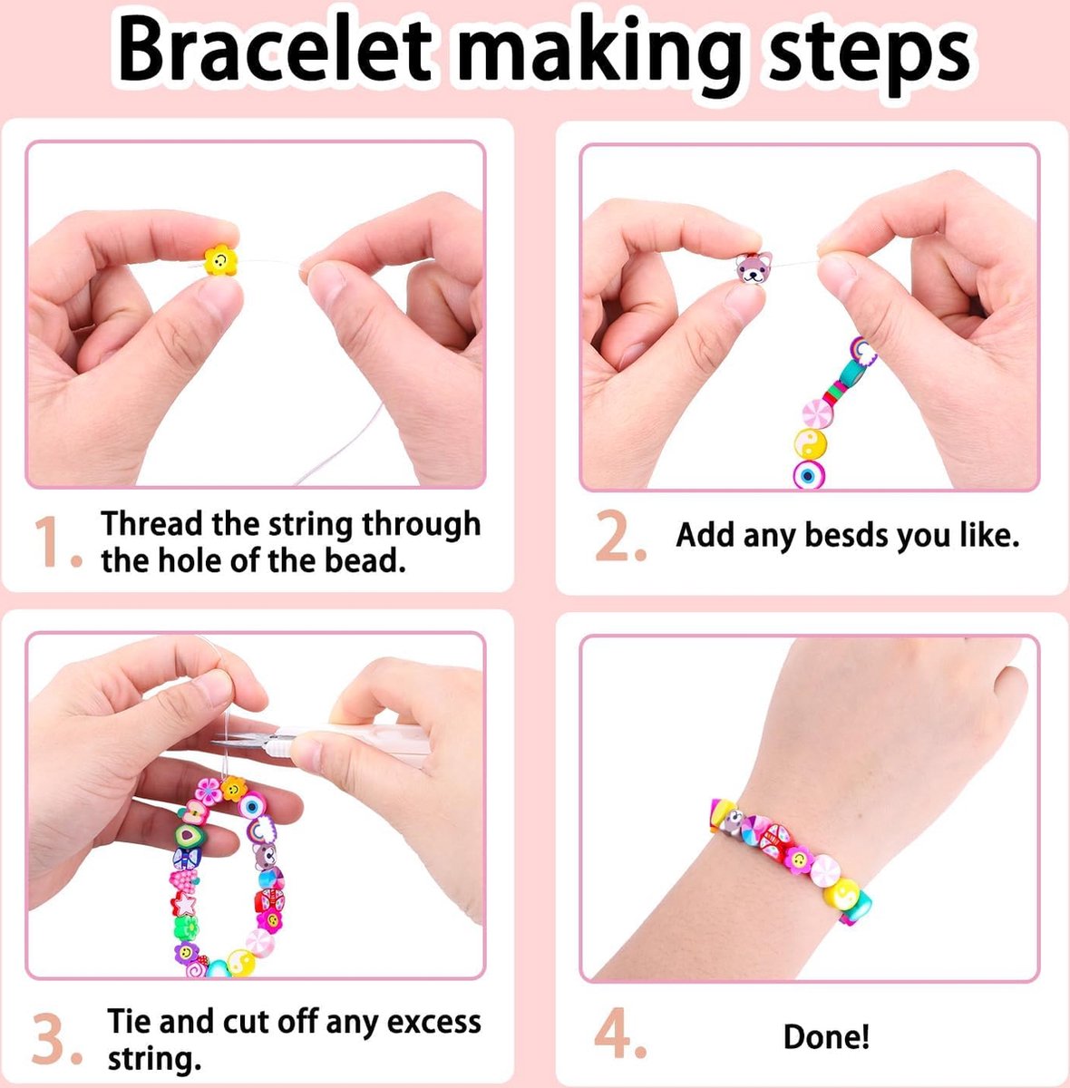 BOTC Sieraden Set - knutselen Meisjes - Armbandjes maken meisjes - 24+ kleuren - Sprankelende Sieraden Maken Pakket - Kralen Set — afbeelding 4