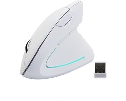 Delmark Verticale Muis - Ergonomisch ontworpen voor rechtshandigen - Draadloos - DPI Instelbaar - Wit