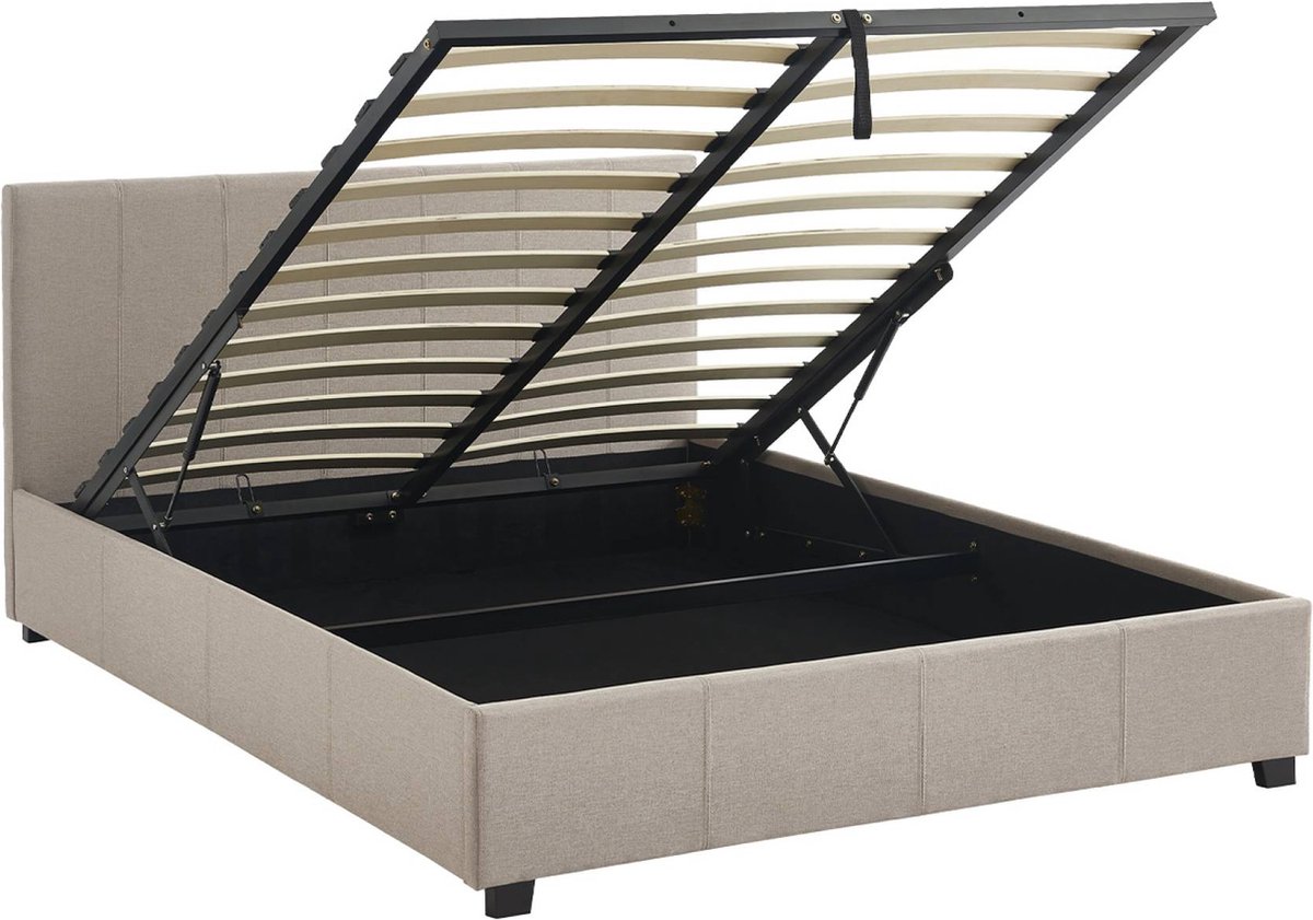 sweeek - Bed met lattenbodem en hoofdeinde, b 202 x d 148 x h 86cm