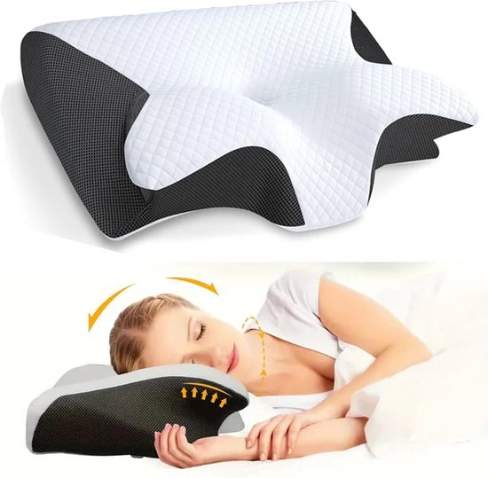 Sleep Comfy Kussen Memory Foam Hoofdkussen, Orthopedisch Neksteunkussen Voor Zij- En Rugslapers,... | Bol 60x40 Cm Kussen Hoog Laag