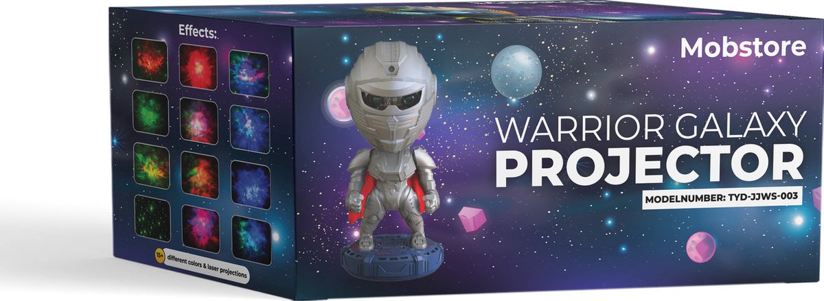 Mobstore - Sterren projector - Warrior Sterren Projector - Galaxy Projector - Sterrenhemel - Noorderlicht Projector - Plafond Projector - Nachtlampje kinderen - Sterrenlamp - 20+ kleurcombinaties - Afstandsbediening - Met speaker – foto 7