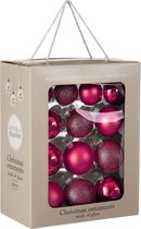 Set de Boules de Noël House of Seasons - 26 Pièces - Ø7 cm - Glas - Fuchsia
