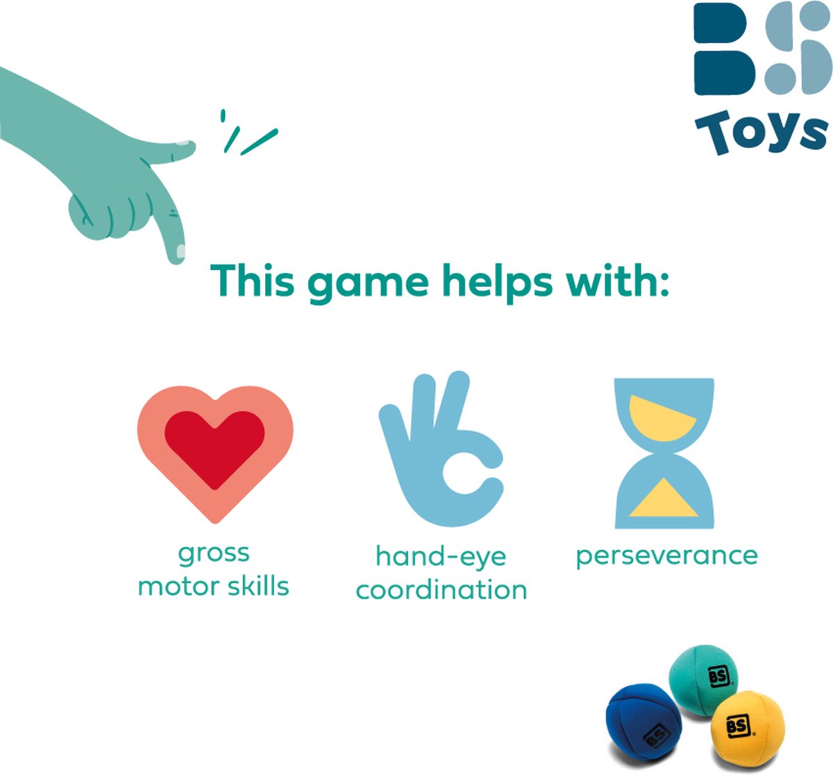 BS Toys Jongleerballen - Actief Spel - Jongleren - 6cm - 3 stuks — cadeau in Spellen & Speelgoed - foto 2