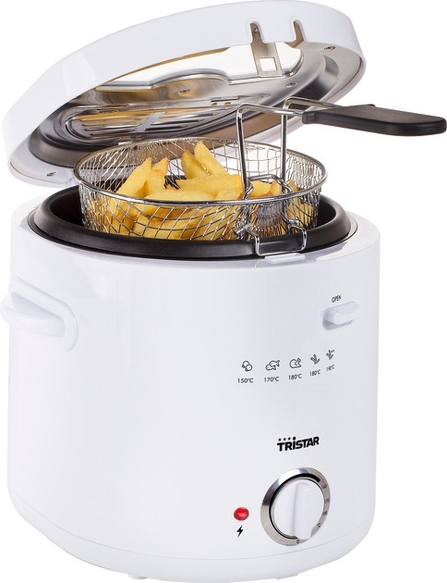 Tristar Frituurpan 1.5 liter - FR-6941 - Friteuse 1000W - Anti aanbak coating - Wit