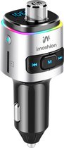 imoshion Bluetooth FM Transmitter - Snellader USB-C - Autolader USB-A - Bluetooth Receiver Carkit - Zwart / Zilver