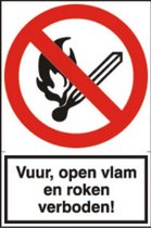 Sticker Vuur, vlam en roken verboden