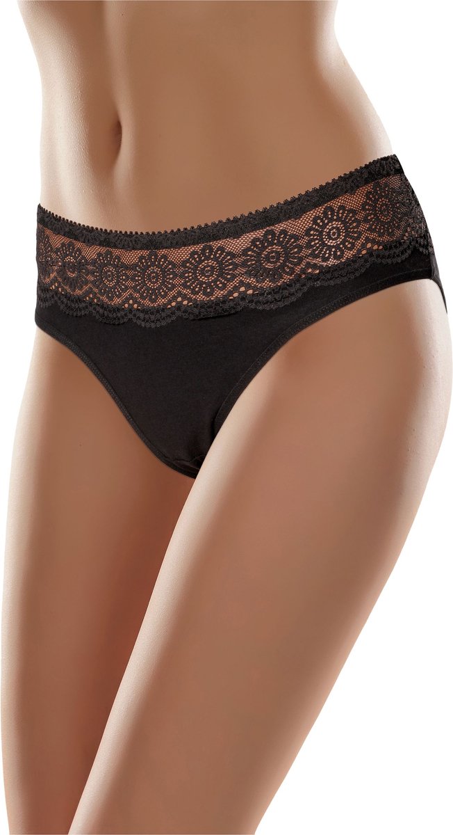 Merry Style Dames Slip Onderbroek - Katoen - Regular Taille - MS-GAB-21-Panties-n - Zwart - XL