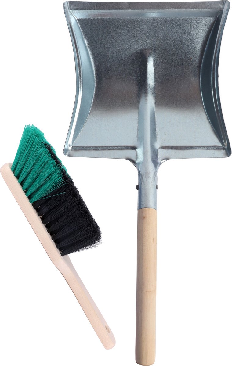 Goedkoopste Garronda Stoffer en Blik – Handveger - Open Haard – Metaal/Groen - GD-WAL-MAD-DustpanBrush