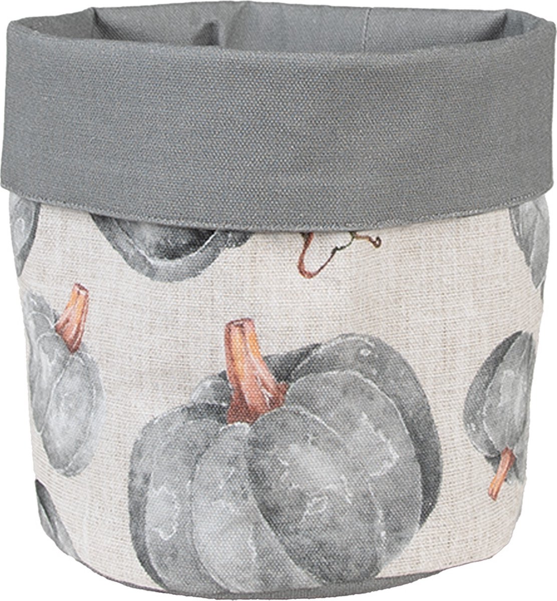 Clayre & Eef Broodmand Overig Ø 15x16 cm Grijs Katoen Pompoen Herfst decoratie