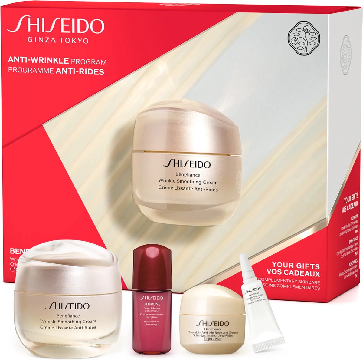 Goedkoopste Shiseido - Anti-Wrinkel Programe - Benefiance Cream - 4 Delig - 77 ml