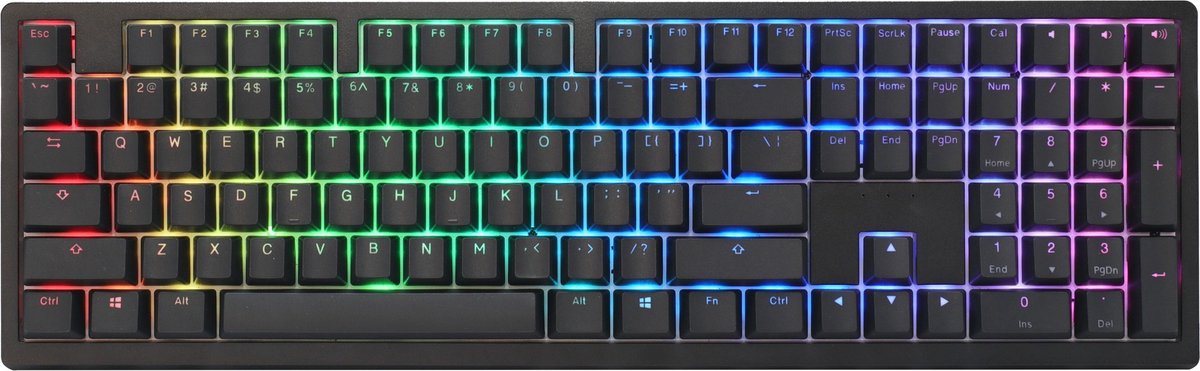 Ducky Zero 6108 Classic Black gaming toetsenbord RGB leds, Double-shot PBT, hot swap, 2.4GHz | Bluetooth | USB-C