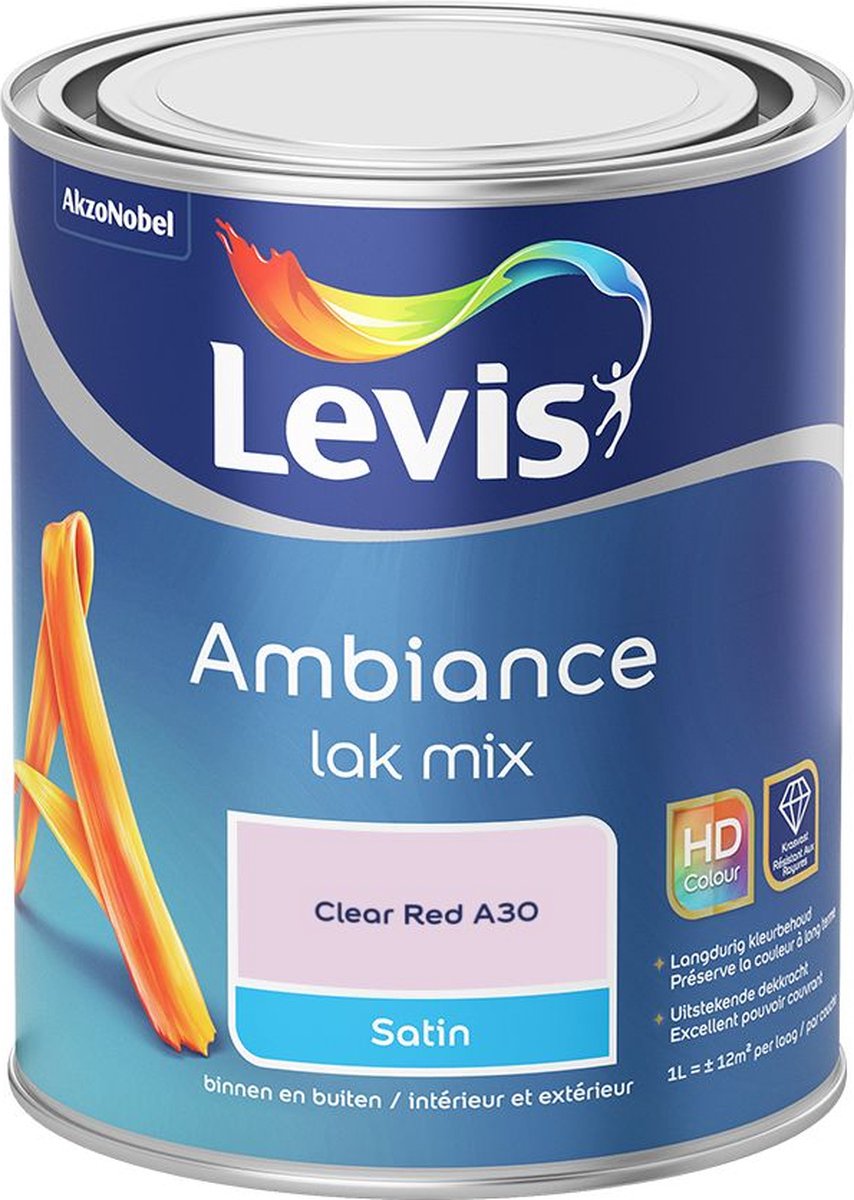 Levis - Ambiance Lak Satin Mix - Clear Red A30 - Mengverf - 1 L