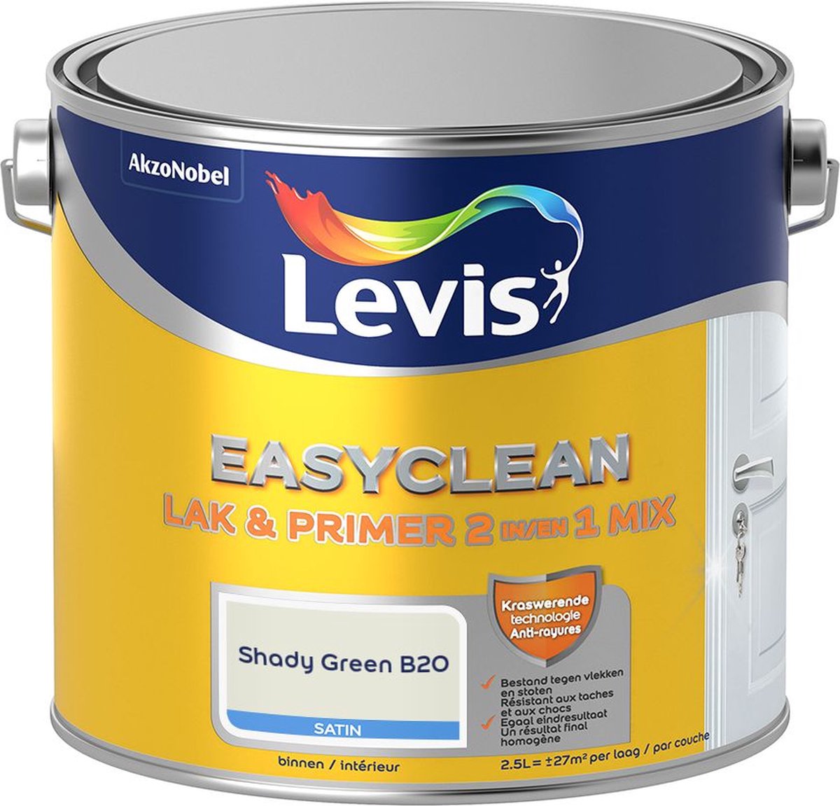 Levis - Easyclean Lak & Primer 2-In-1 Mix - Shady Green B20 - Mengverf - 2,5 L