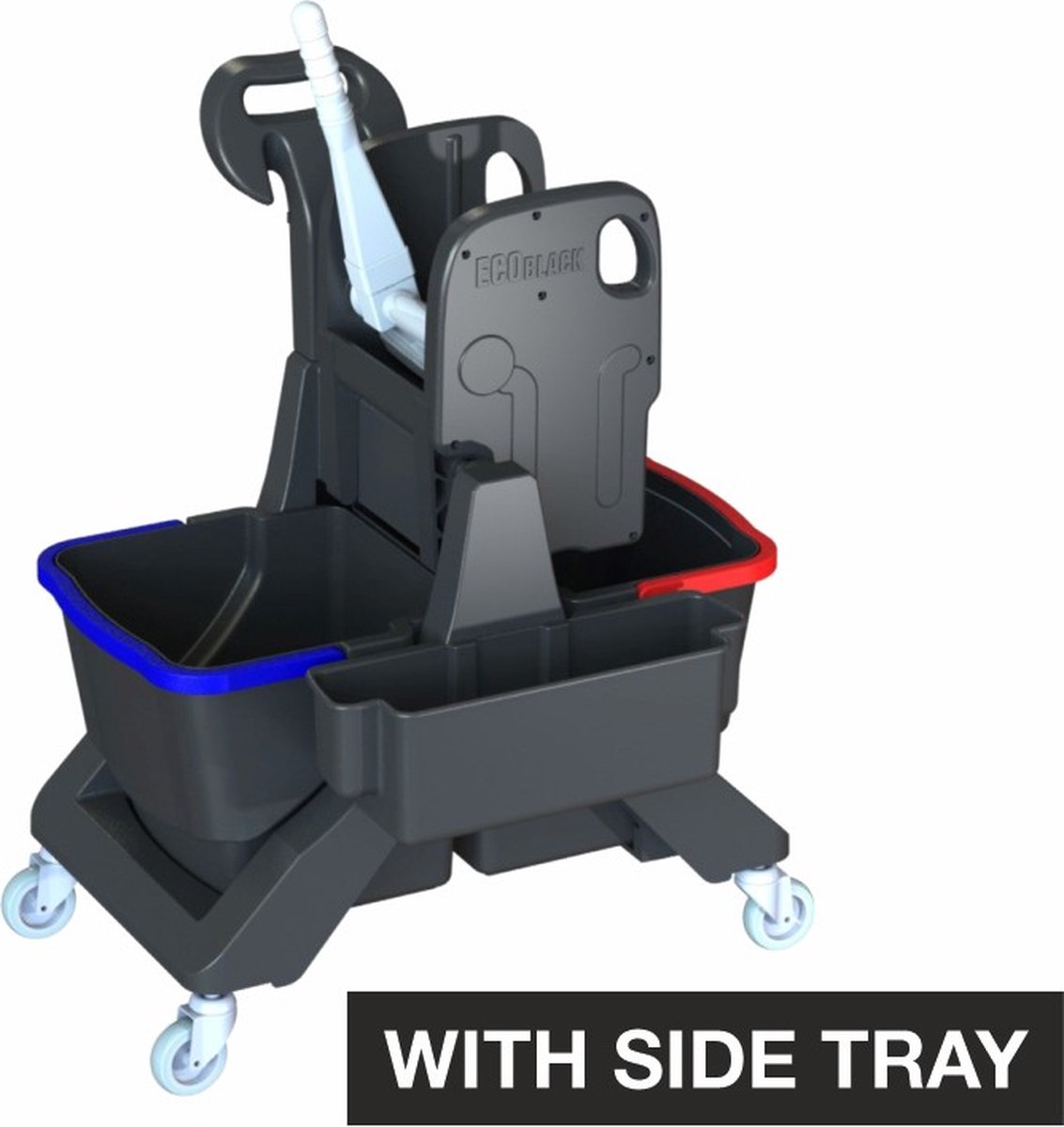 Goedkoopste Dubbel mopwagen 2x20 liter Ecoblack 45 met opbergvak