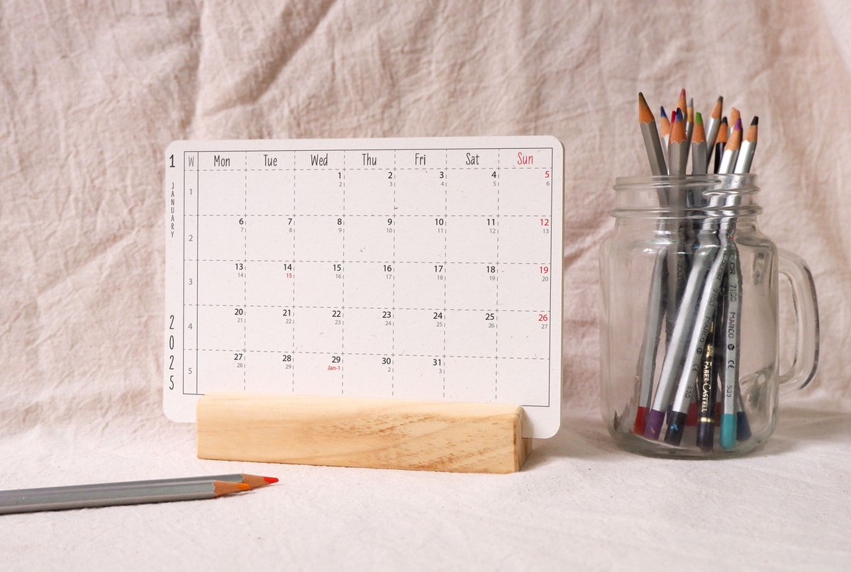 MSLHUB staande kalender van JAN. tot DEZ 2026, kalender