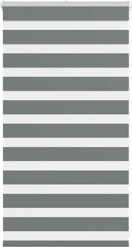 vidaXL - Store enrouleur Zebra - 85x100 - cm - largeur du tissu - 80,9 - cm - gris foncé