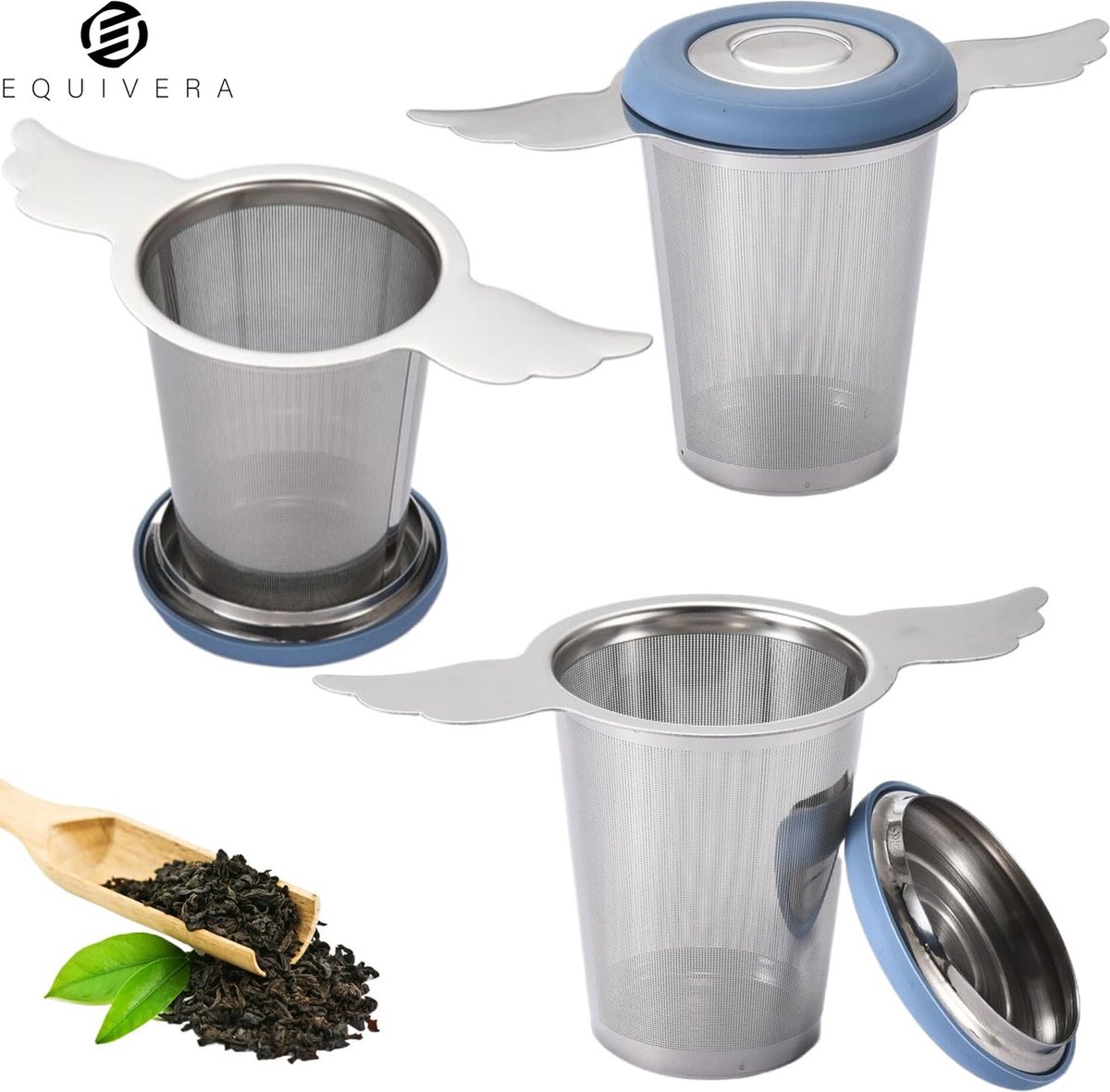 Equivera Theehouder voor Losse Thee - Thee Zeef - Theezeef - Theezeefjes voor Losse Thee