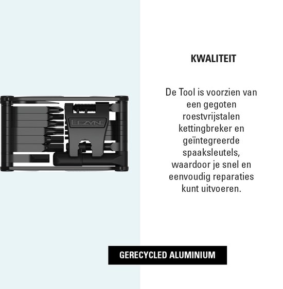 Lezyne Multi Tool Super V-23 - 14-delige Multitool - HEX, TORX, PHILLIPS H, Kettingbreker, Naald-/plughouder & Rotor afsteller - Zwart van Lezyne — afbeelding 3