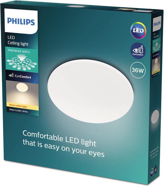 Philips Moire plafondlamp - 36 Watt - Warmwit licht - 2700K