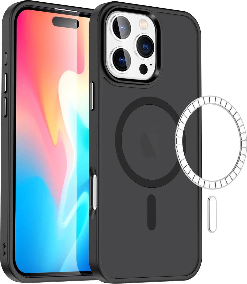 Casify Matte Hoesje geschikt voor MagSafe iPhone 16 Pro Hoesje - Mat Zwart