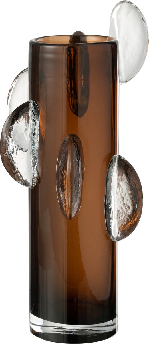J-Line vaas Steggy - glas - bruin - large - 37 cm hoog