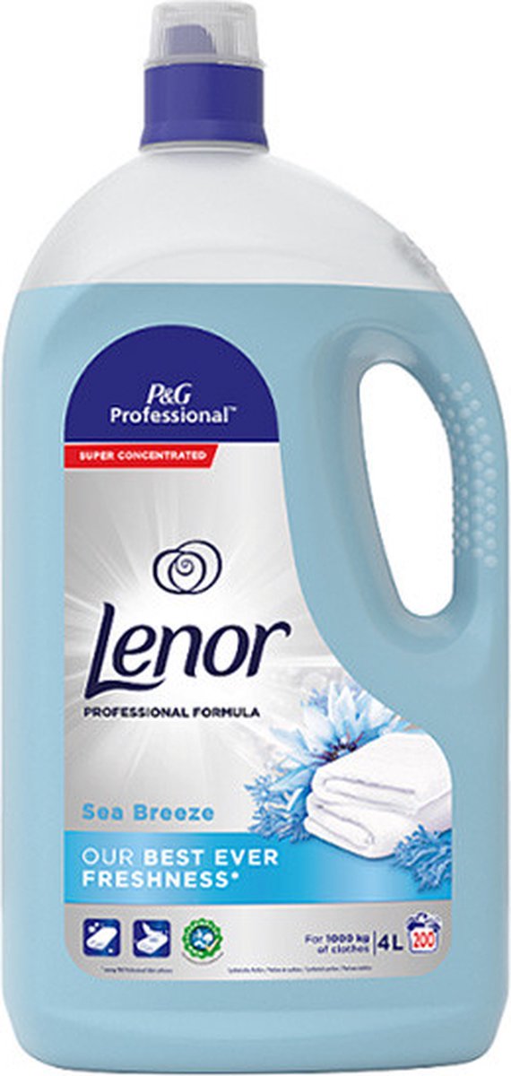 Goedkoopste Lenor Wasverzachter Professional Sea Breeze 4 Liter (200 wasbeurten) - 2x4liter - Voordeelverpakking