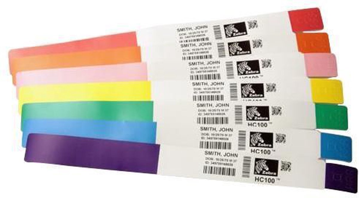 Zebra Wristband, PolyPro/PET, 3 x 11