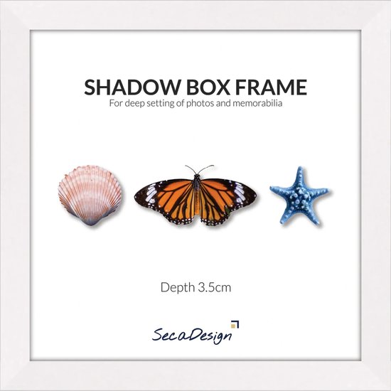 Cadre photo SecaDesign avec profondeur - 20x20 cm - Wit - Cadre 3D