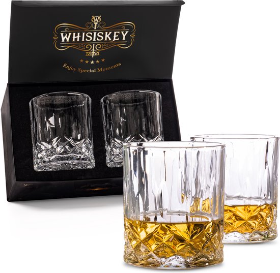 Whisiskey Klassieke Tumbler Whiskey Glazen - 2 Tumbler Glazen - Whiskey glazen set - Waterglazen - Drinkglazen - 300 ml Glas - Peaky Blinders
