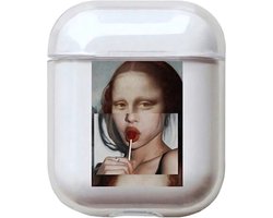 Shieldcase Mona Lisa Case - beschermhoes geschikt voor Airpods 2 case - transparant - Hardcase transparant met Mona Lisa print - Patroon hoesje geschikt voor Airpods 2