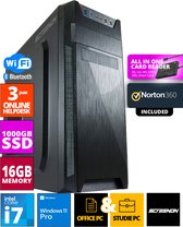 Intel Budget Office PC - Intel Core i7 - 1TB NVMe SSD - 16GB RAM - UHD Graphics 630 - Inclusief Norton 360 & USB SD Card Reader + WiFi & Bluetooth