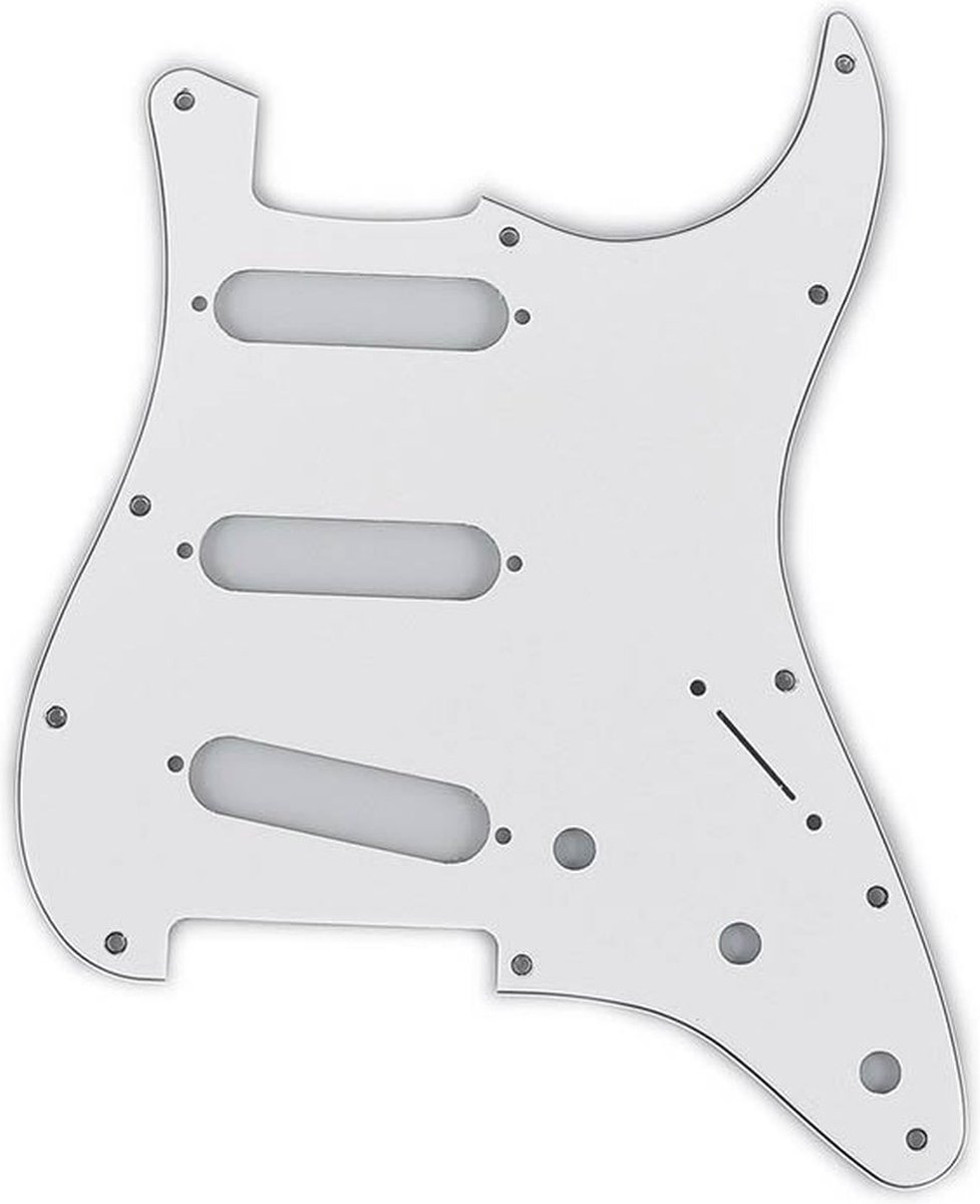 Fender 991360000 pickguard Strat®, SSS, 11 screw holes, 3-ply, white