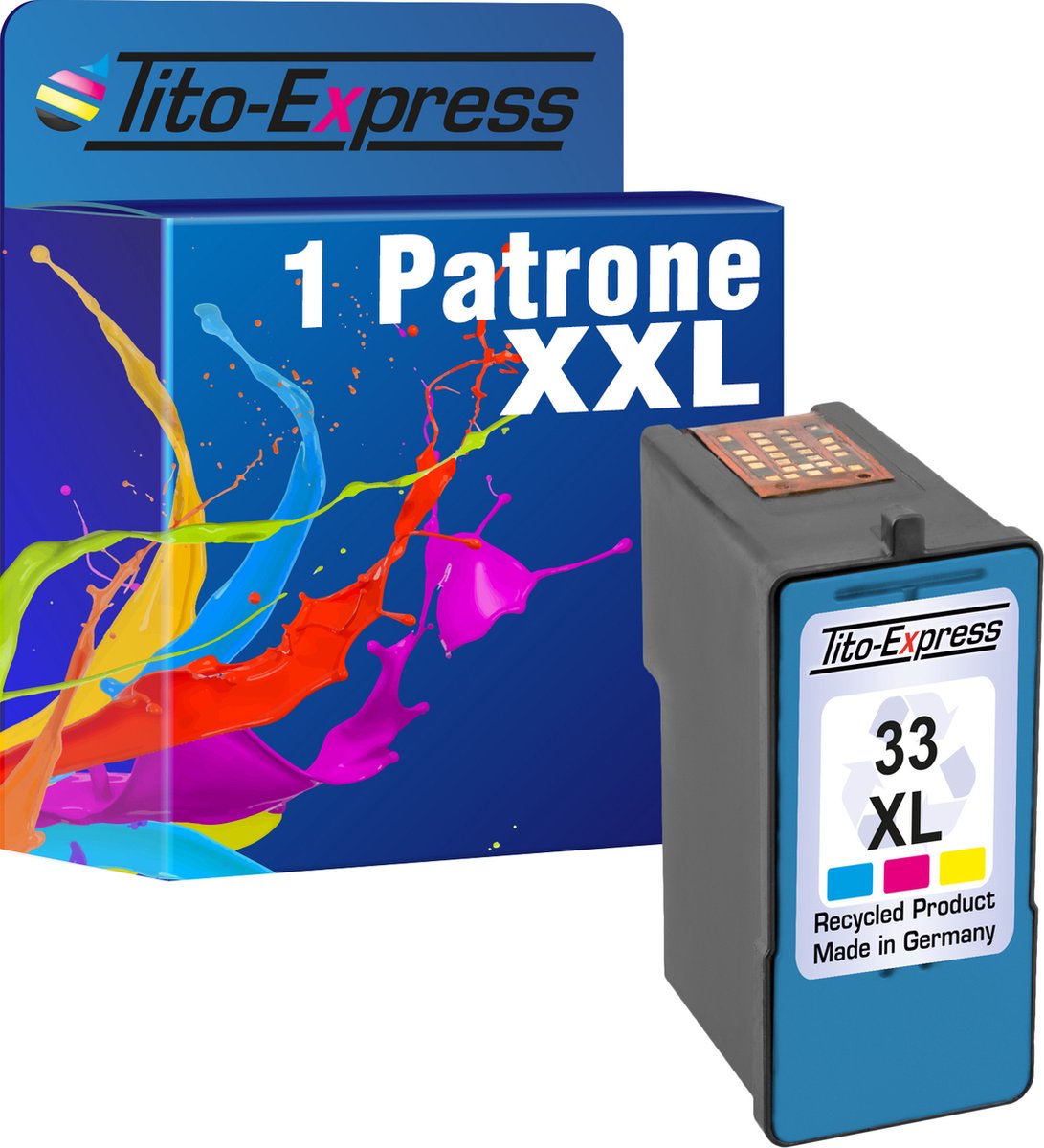 Set van 1x gerecyclede inkt cartridges voor Lexmark 33