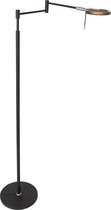 Lampe de lecture sur pied orientable | gris-noir | métal / verre | 140 cm | lampadaire / lampe de salon / lampe de lecture / bras de lecture | design contemporain