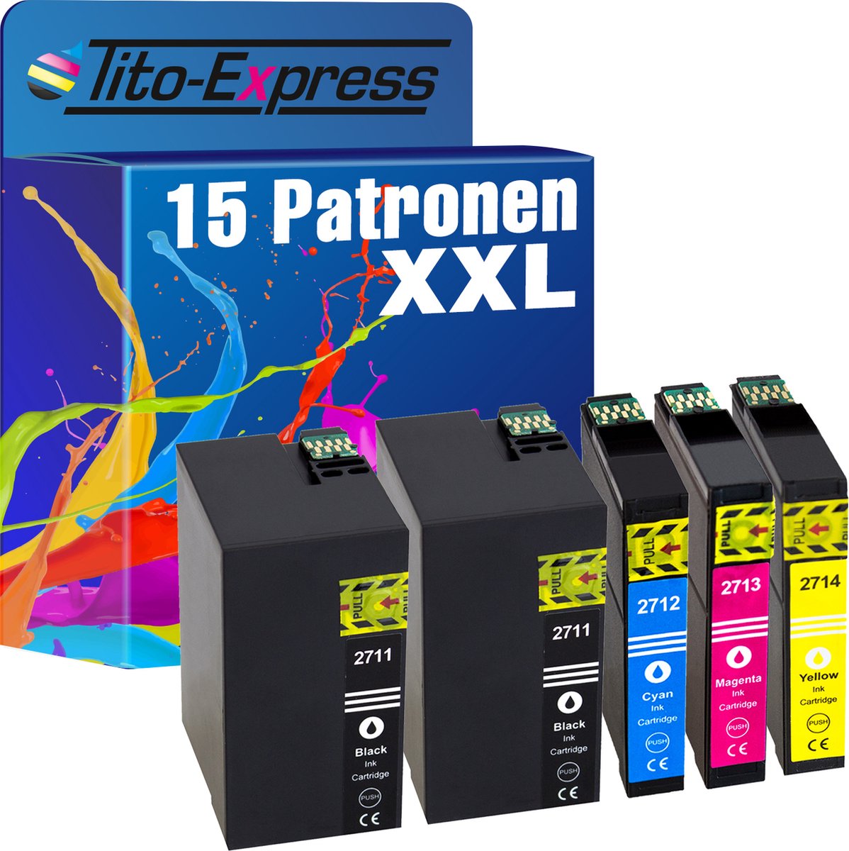 PlatinumSerie 15x inkt cartridge alternatief voor Epson T2711-T2714