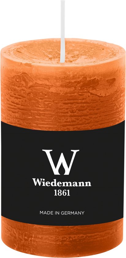 Wiedemann Bougie cylindrique/bougie pilier - 3x - bougie rustique - cognac - 6 x 9 cm - 30 heures de combustion