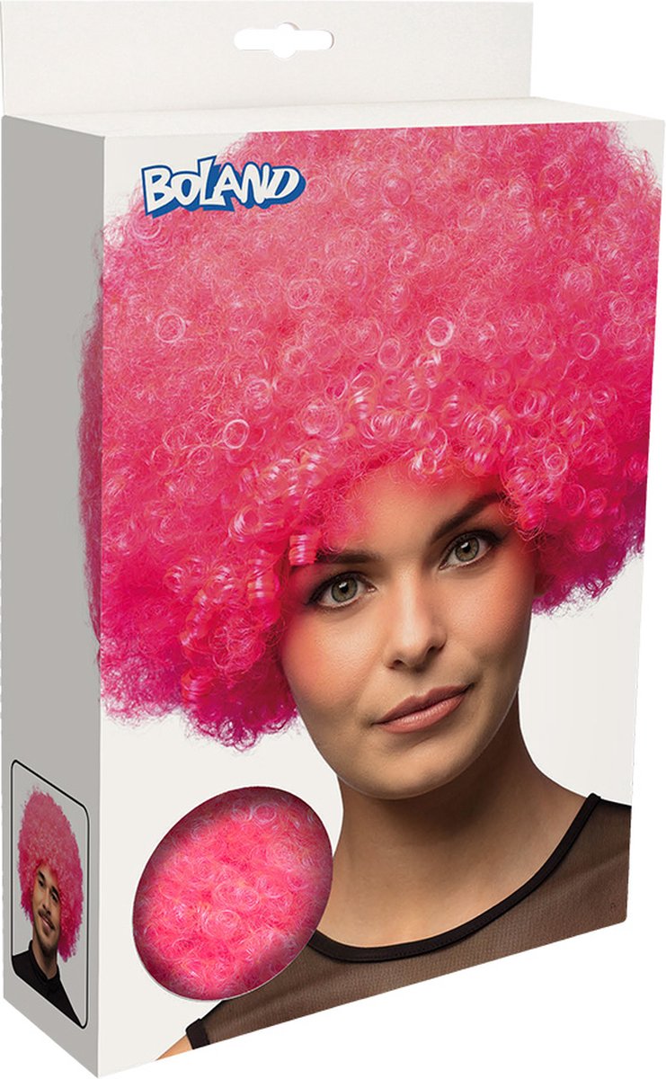 Boland - Pruik Groove roze Roze - Afro - Kort - Unisex - Danser/danseres - 70's, 80's & 90's - Disco — afbeelding 2