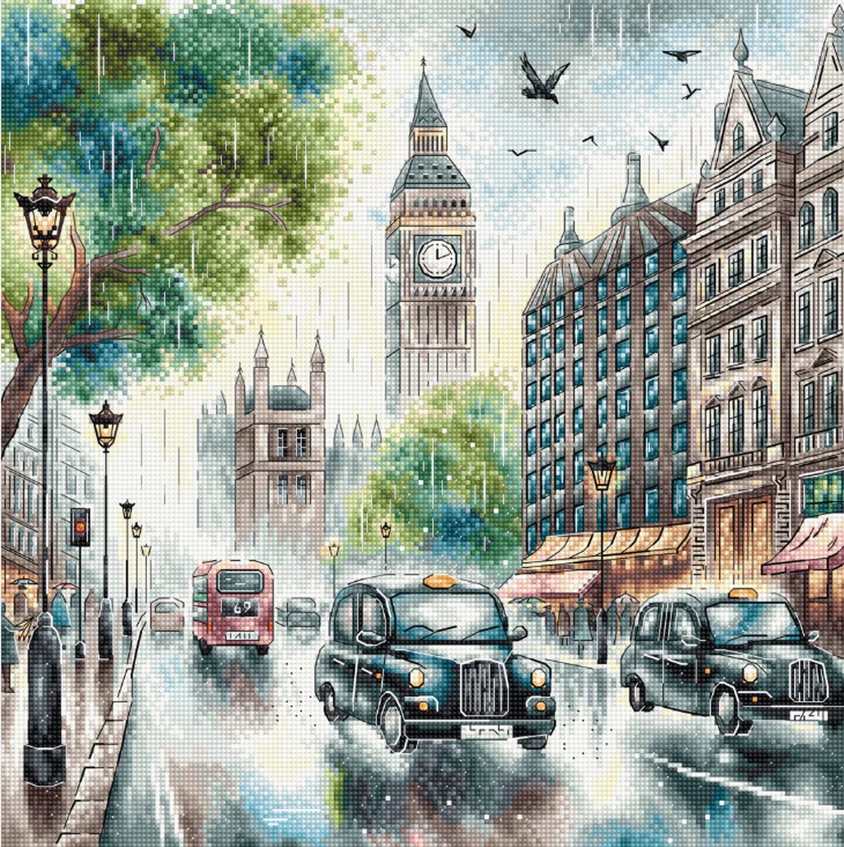 Borduurpakket AVA stitch - London - Londen - P055 - Telpatroon