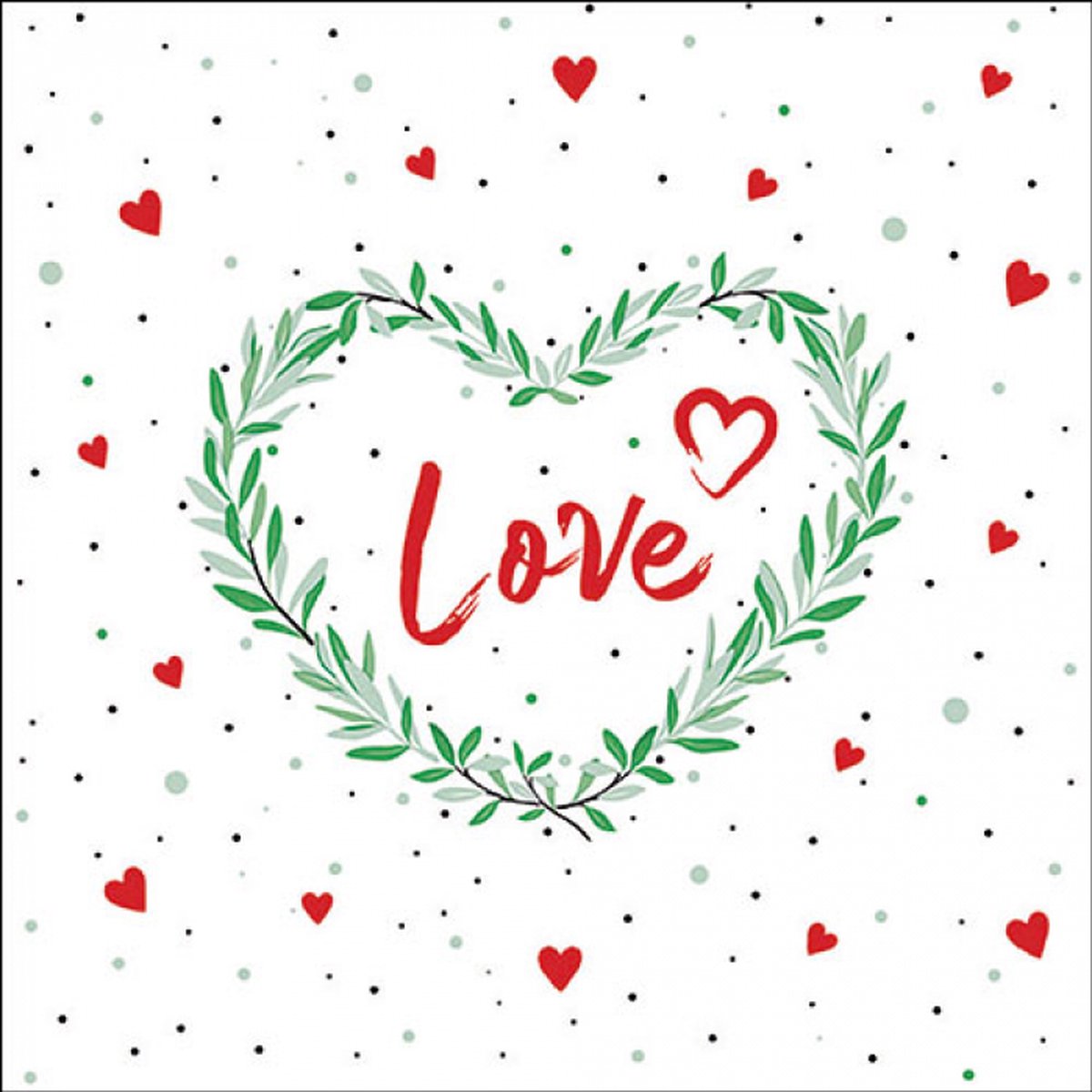 Ambiente Lunch servetten - Lots of love red