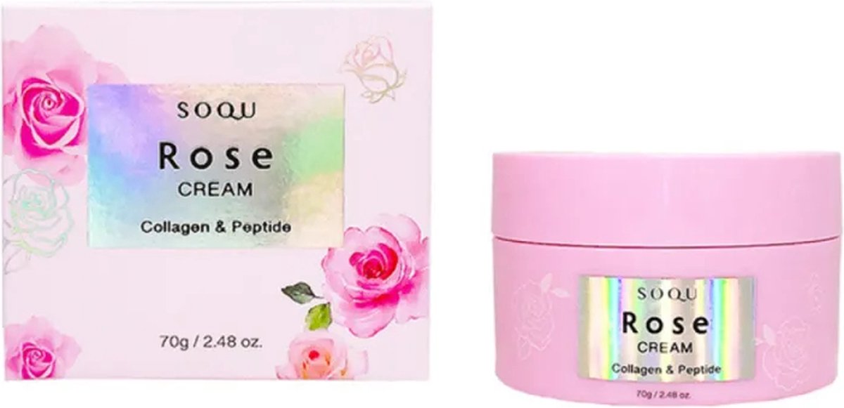 Soqu crème voor gezicht en lichaam met rozenextract 70 gr